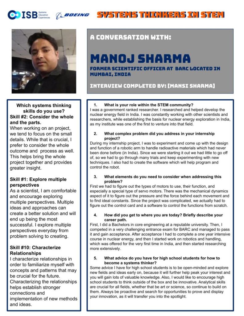 Mansi SharmaBaliga Systems Education Experiences